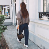 KESSY BROWN/DARK BLUE CHECKERED JACKET