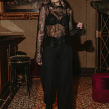 MISLETOE BLACK LACE BLOUSE