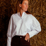 PRUDENCE WHITE BUTTON BLOUSE