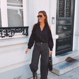 DARK GREY LEOPARD BALLOON JEANS 9328