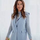 SELENA BABY BLUE SLEEVELESS BLAZER