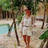 BRAVURA ECRU BELT SHORT