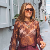 LINARA BORDEAUX LACE BLOUSE
