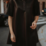 BLAIR BROWN LEATHER DRESS