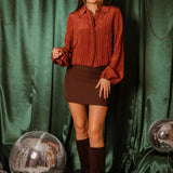 LUMINESCENCE TERRACOTTA BLOUSE