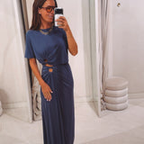 SHANIA DARK BLUE TWO-PIECE SET