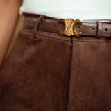 MORGAN BROWN SUEDE SHORT