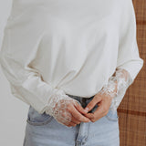 BRIA WHITE LACE SWEATER