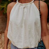 AZMARA WHITE HALTER TOP
