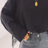 ANNELIES BLACK FRINGE SWEATER