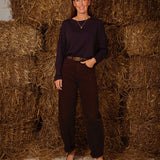 KAELINOR DARK BLUE/BROWN STRIPED LONGSLEEVE SHIRT