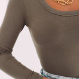 CLAIRE KHAKI LONGSLEEVE SHIRT