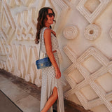 LAYALI BEIGE STRIPED TWO-PIECE SET