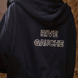 RIVE GAUCHE DARK BLUE ZIP CARDIGAN