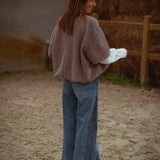 PENNIE TAUPE SWEATER BLOUSE