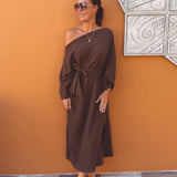 BENISSA BROWN TETRA DRESS