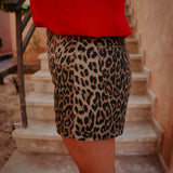 BROWN LEOPARD SHORT 503