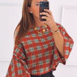FIEN RED CHECKERED BLOUSE