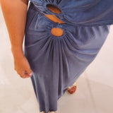 SHANIA DARK BLUE TWO-PIECE SET