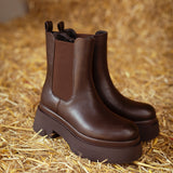 SOPHIA BROWN LEATHER BOOTS