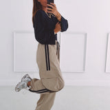 MACIE BEIGE CARGO BALLOON PANTS