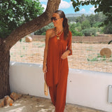 MARISOL TERRACOTTA ONE SHOULDER JUMPSUIT