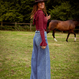 AUBURN BORDEAUX LACE ONE SHOULDER TOP
