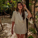 TIZARA BEIGE SHORTSLEEVE BLAZER