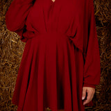 ELSHA BORDEAUX DRESS