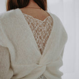 BENTE WHITE LACE KNIT SWEATER