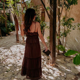 AITANA BROWN EMBROIDERED TWO-PIECE SET