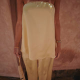 DINA YELLOW SATIN TWO-PIECE SET