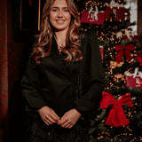 DELLA-RAE BLACK WRAP BLAZER