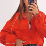 JULIANA RED ZIP JACKET