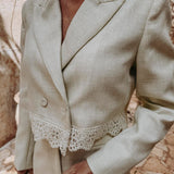 FELIZ MINT GREEN CROPPED BLAZER