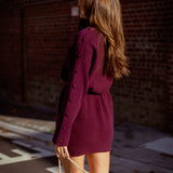 AUTUMN SOUL BURGUNDY KNITTED DRESS