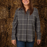 LIVARA GREY CHECKERED BLOUSE