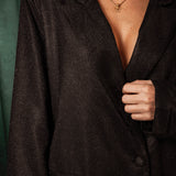 MIRRORBALL BLACK SHINY BLAZER