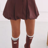 MARILOU BORDEAUX LEATHER SKIRT