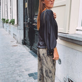 EUGENIE BLACK SATIN BLOUSE