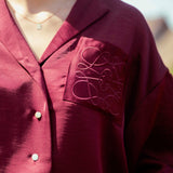 TAMMY BORDEAUX SATIN BLOUSE