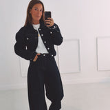 DEBORAH DARK BLUE DENIM TWO-PIECE SET
