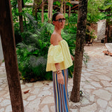 HOLA LIGHT YELLOW OFF SHOULDER TOP