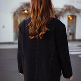 ROXIE DARK BLUE CONTRAST STITCH BLAZER