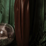 BROWN LEATHER BALLOON PANTS