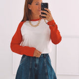 ELOWEN RED/WHITE LONGSLEEVE SHIRT