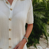 PLAYA DEL CARMEN ECRU CROCHET BLOUSE
