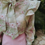 ELIANA MINT GREEN FLOWER BLOUSE