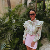 ELIANA MINT GREEN FLOWER BLOUSE