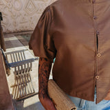 HABIBA BROWN MUSTHAVE BLOUSE